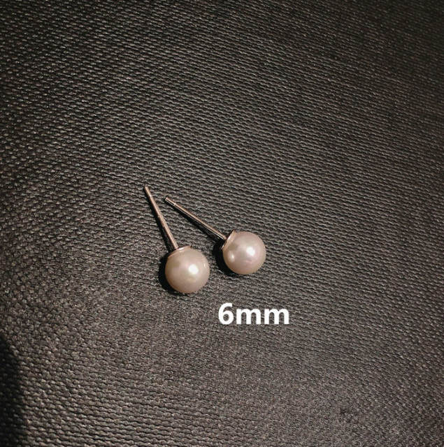 925 silver needle pearl earring