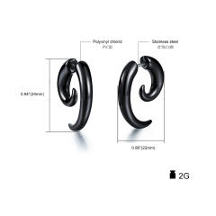 Fashion black snail unisex earrings
