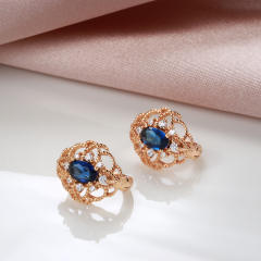 Fashion inlaid blue zircon earrings