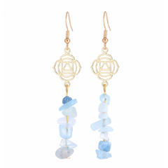 Natural stone amethyst dangle earrings