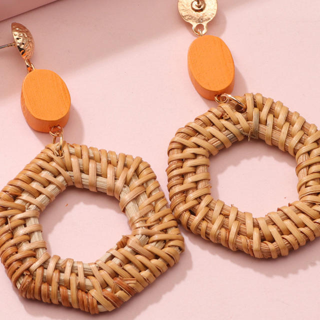 National design handmade woven dangle earrings