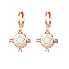 Unique evil eye hamsa hand huggie earrings