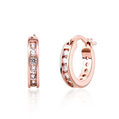 Hip hop zircon huggie earrings