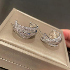 Occident fashion full of diamond open hoop earrings