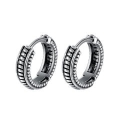 C shape vintage titanium steel earrings
