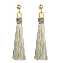 Boho color tassel long earrings