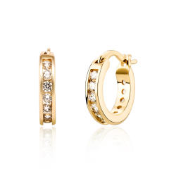 Hip hop zircon huggie earrings