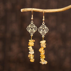 Natural stone amethyst dangle earrings