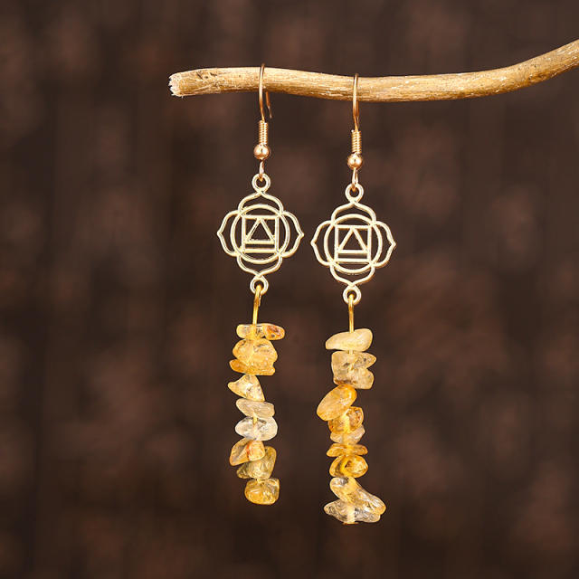 Natural stone amethyst dangle earrings