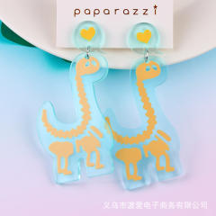 Cartoon dinosaur robot boy girl earrings