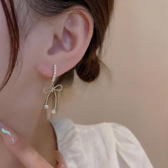 INS vintage bow dangle earrings