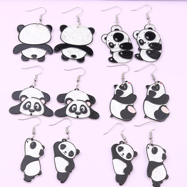 Cute panda acrylic earrings