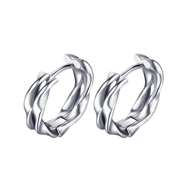 Distorted irregularities titanium steel unisex earings