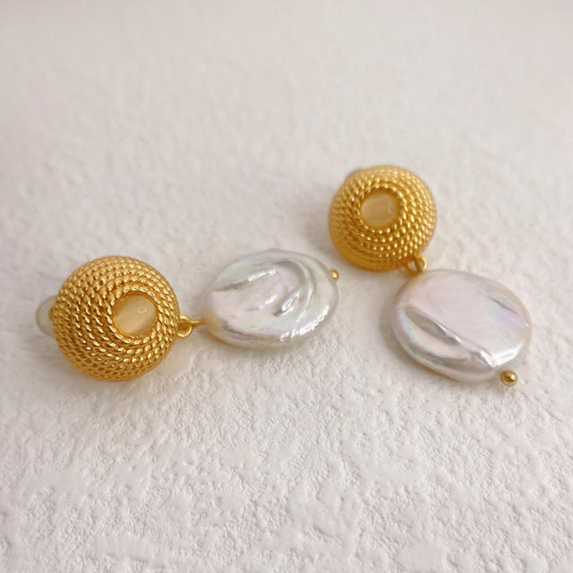 Baroque pearl drop earrings