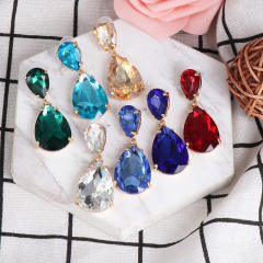 Colored glass crystal drop earrings