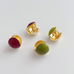 Japanese and Korean double-sided oil dripping metal ear cuff