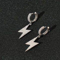 Hip hop lightning pendant earrings