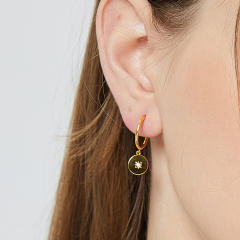 INS vintage round circle earrings