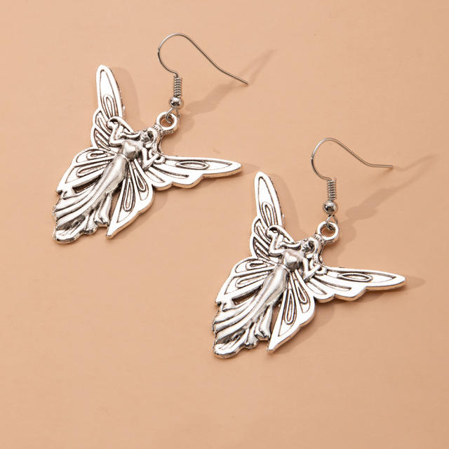 Elf strange wings portrait earrings