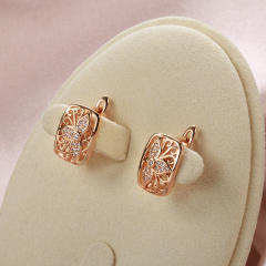 Korean style diamond hollow earrings
