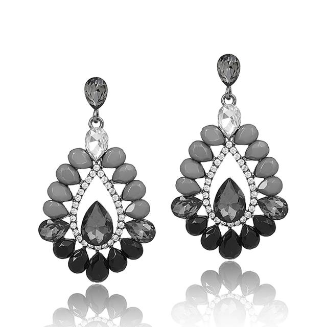 Color acrylic glass crystal drop earrings