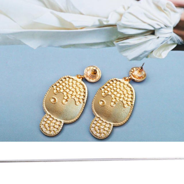 Creative yellow color ice cream dangle earrings