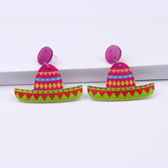 Personality color acrylic earrings