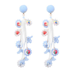 Boho acrylic beads long earrings