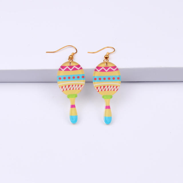 Personality color acrylic earrings