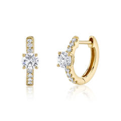 INS cubic zircon popular huggie earrings