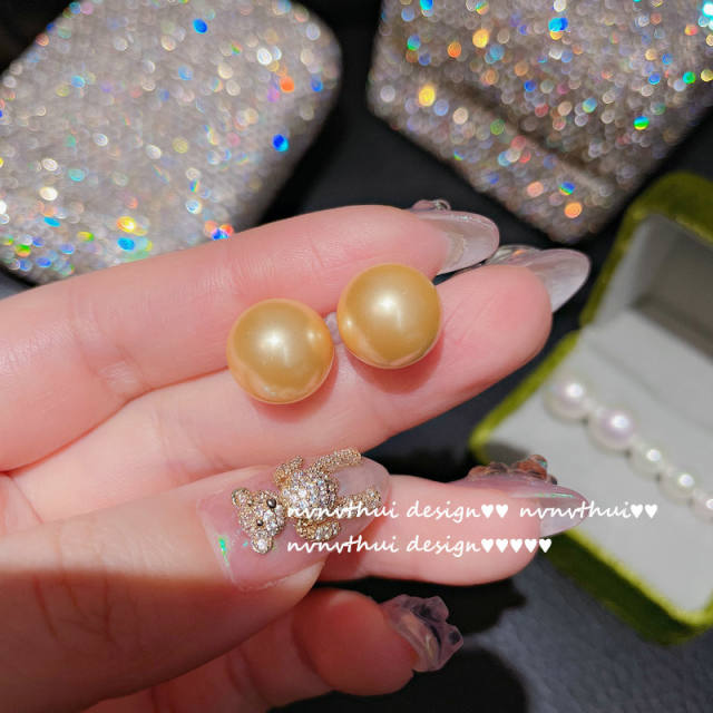 925 silver needle pearl earring