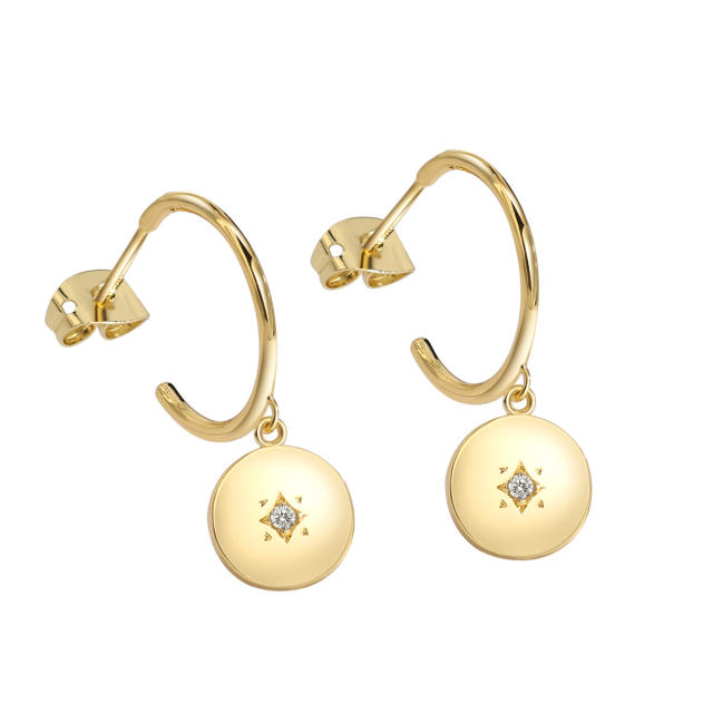 INS vintage round circle earrings