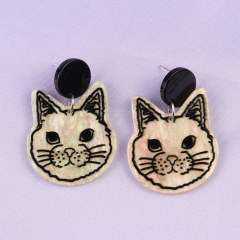 Cute cartoon cat acrylic earrings