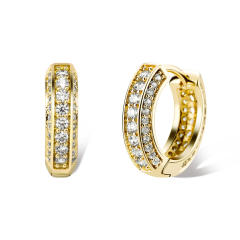Hip hop zircon huggie earrings