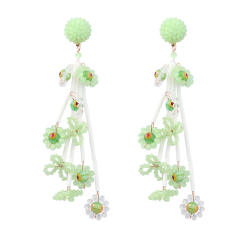 Boho acrylic beads long earrings