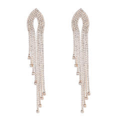 Occident fashion rhinestone tassel long earrings