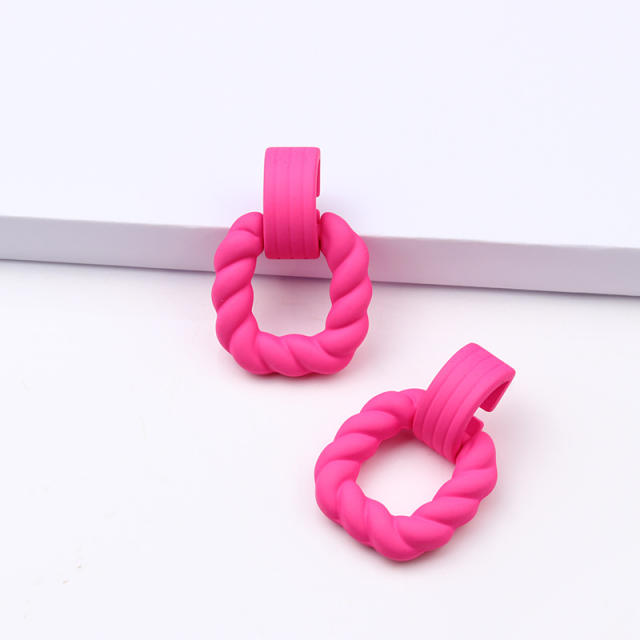 Candy color acrylic women earrings