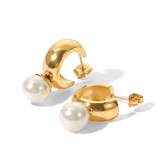18KG stainless steel pearl ear studs