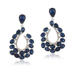 Elegant colorful glass crystal hollow drop earrings