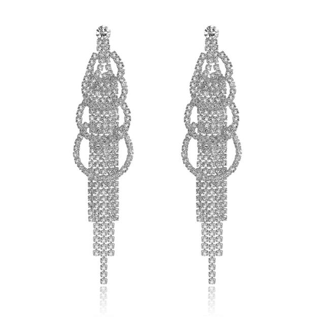 Full diamond tassel earrings