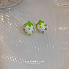 Sweet strawberry summer ear studs