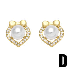 Elegant pearl bead ear studs