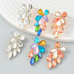Glass crystal statement ear studs