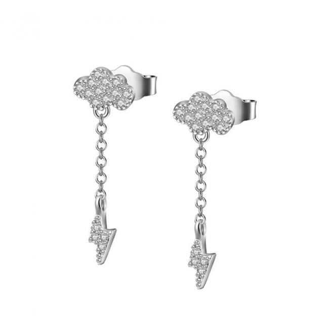 Diamond cloud flash cute earrings