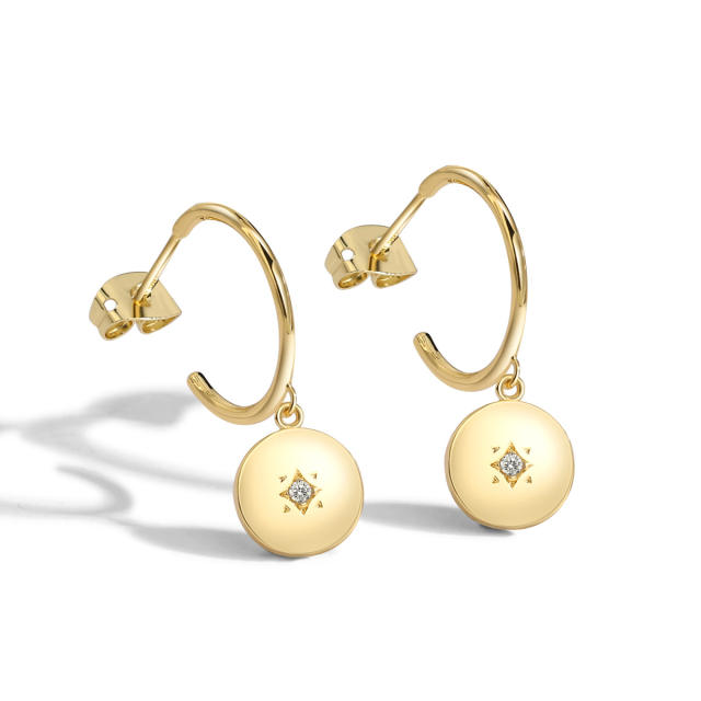 INS vintage round circle earrings