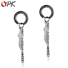 Fashion fringe titanium Steel chain earrings