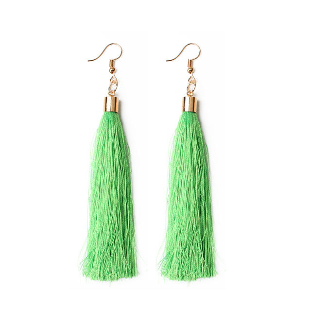 Wish hot sale color rope tassel long earrings