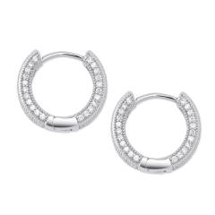 Hip hop zircon huggie earrings