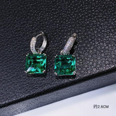 Elegant square cubic zircon huggie earrings