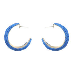 Summer new design c shape straw ear studs